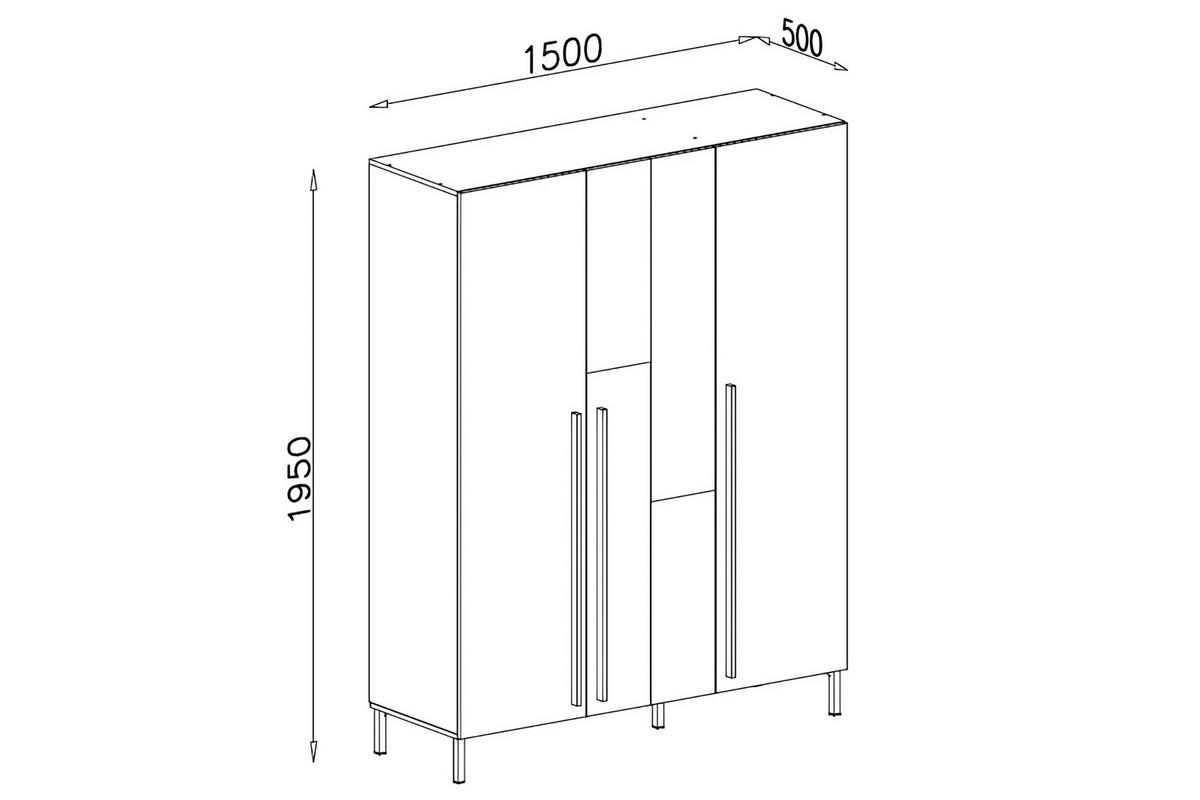 KINDERKLEIDERSCHRANK SORENTO 01 150/50/195 in Sandbeige/Geölte Eiche/Royalblau - Eichefarben/Beige, Holzwerkstoff (150/195/50cm) - Deine Möbel 24