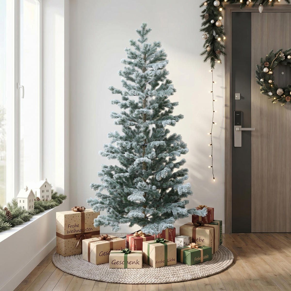 WEIHNACHTSBAUM künstlich 180 cm, 1450 PE-Spitzen, Metallständer - Grün, Kunststoff (107/180cm) - Hometopia