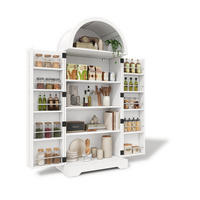 MEHRZWECKSCHRANK in Weiß mit Ablage und offenem Oberteil für Küche und Wohnzimmer, B70/T40/H165 cm - Weiß, Holzwerkstoff (70/165/40cm) - STILVORA