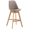 BARHOCKER Canada, Gestell Narura, Stoff Taupe - Taupe/Naturfarben, Holz/Textil (48/100/56cm) - TPFLiving