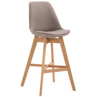 BARHOCKER Canada, Gestell Narura, Stoff Taupe - Taupe/Naturfarben, Holz/Textil (48/100/56cm) - TPFLiving