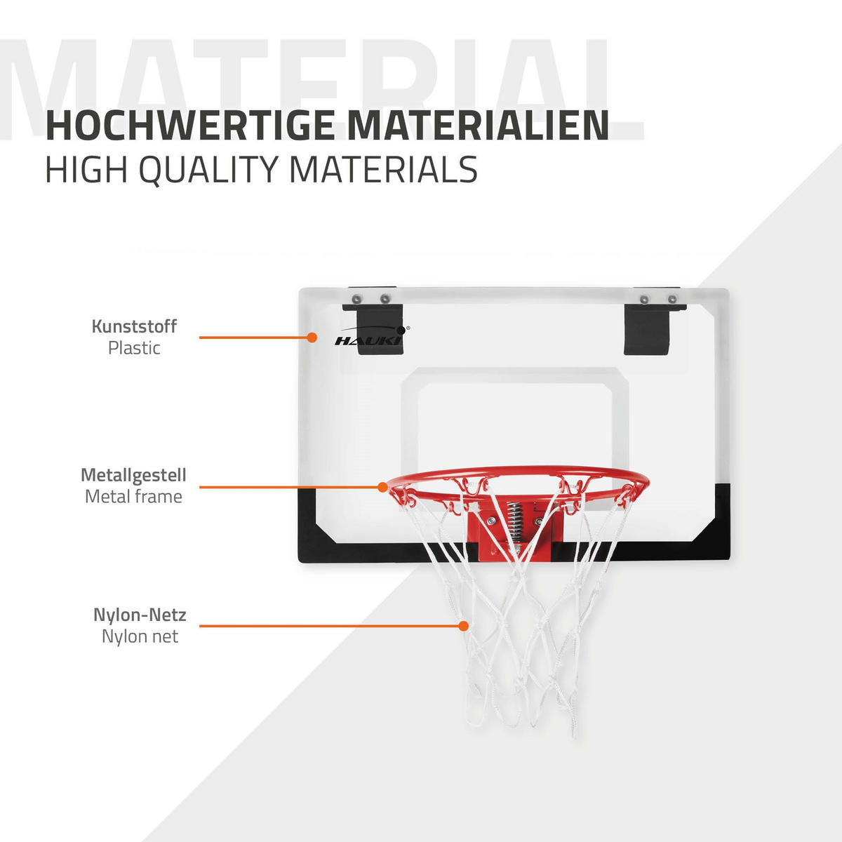 BASKETBALLKORB 58/40cm - Schwarz/Weiß, Metall (58/36cm) - Hauki
