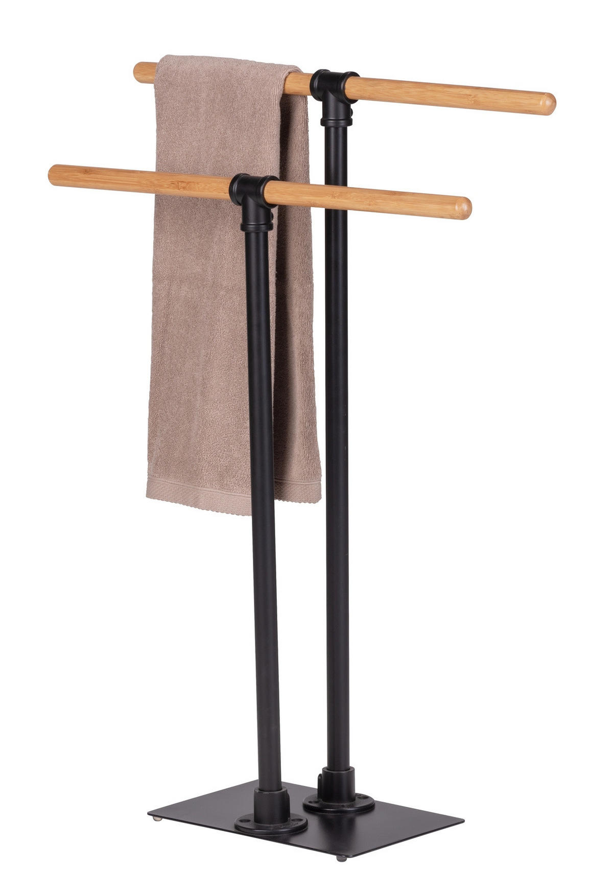 HANDTUCHSTÄNDER Forli schwarz Bambus - Schwarz, Metall (60/82.5/20cm)