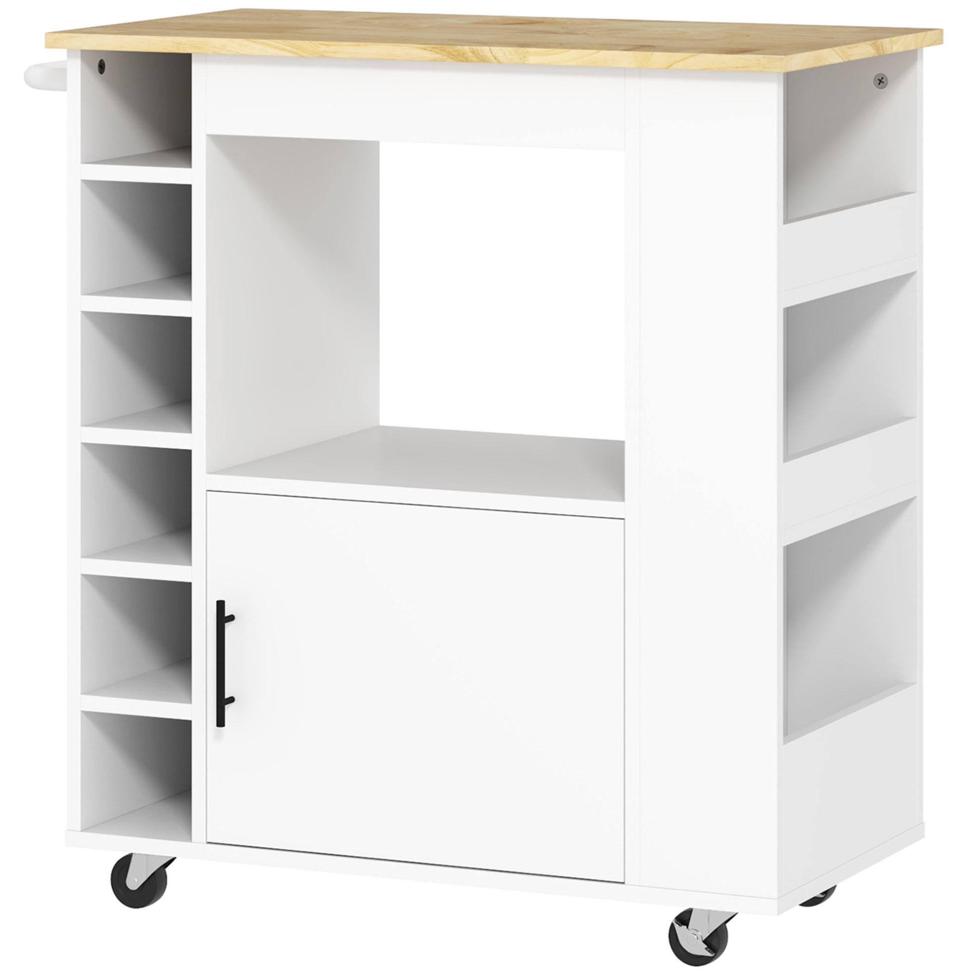 KÜCHENINSEL 83/40/83 cm Eiche aus Sperrholz mit Rollen - Weiß, Holzwerkstoff (83/83/40cm) - OKWISH