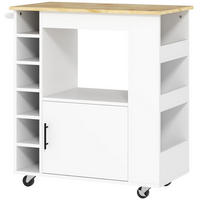 KÜCHENINSEL 83/40/83 cm Eiche aus Sperrholz mit Rollen - Weiß, Holzwerkstoff (83/83/40cm) - OKWISH