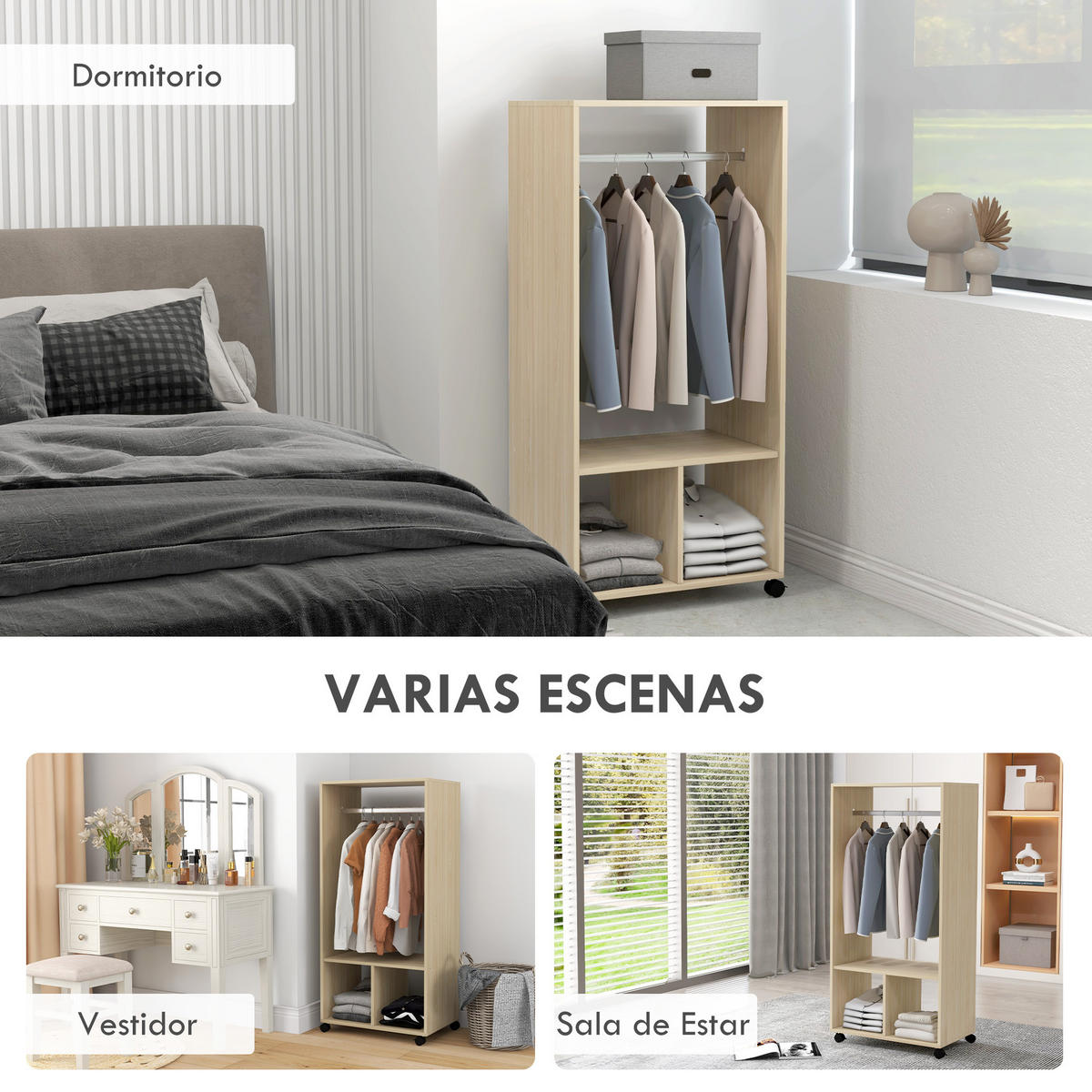 KLEIDERSCHRANK Braun 1 Stück - Braun, Holzwerkstoff (40/128/60cm) - GiPP