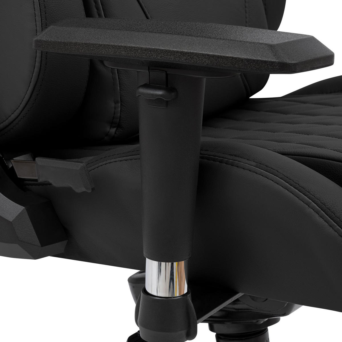GAMINGSTUHL Echtleder schwarz - Schwarz, Leder/Metall (70/133/64cm) - CLP