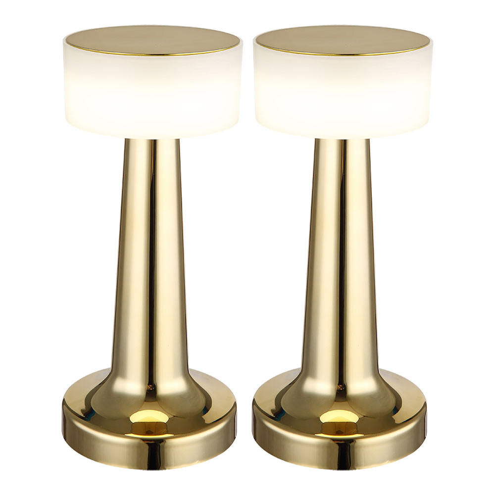 LED TISCHLEUCHTE Angelika Messing 2er Set - Messingfarben, Kunststoff (9.5/9.5/21.5cm) - Globo Lighting