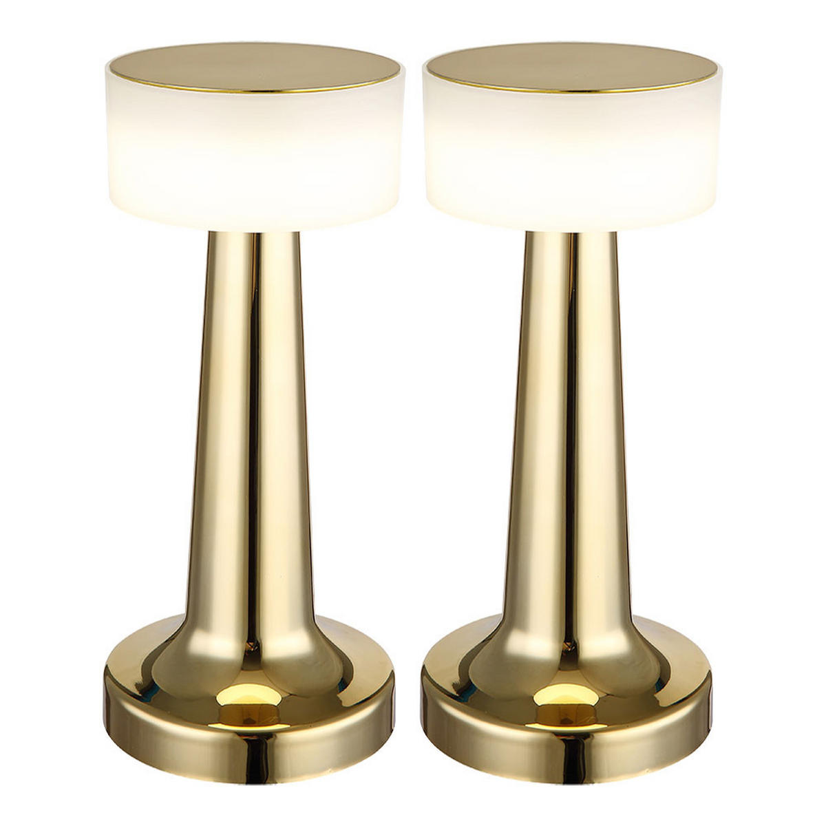 LED TISCHLEUCHTE Angelika Messing 2er Set - Messingfarben, Kunststoff (9.5/9.5/21.5cm) - Globo Lighting