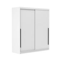 SILENTE 180 cm Schiebetürenschrank mit Einlegeböden und Kleiderstange - Weiß, Holzwerkstoff (180/205/60cm) - Idohome