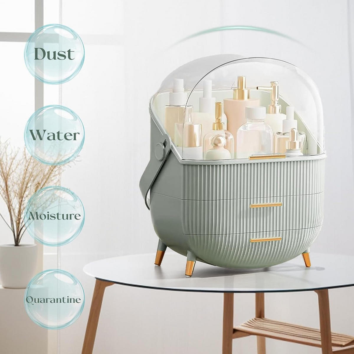 KOSMETIKORGANIZER Carpenter Ⅲ 26/16/38 cm - Hellgrün, Kunststoff (16/38/26cm) - Nettlife