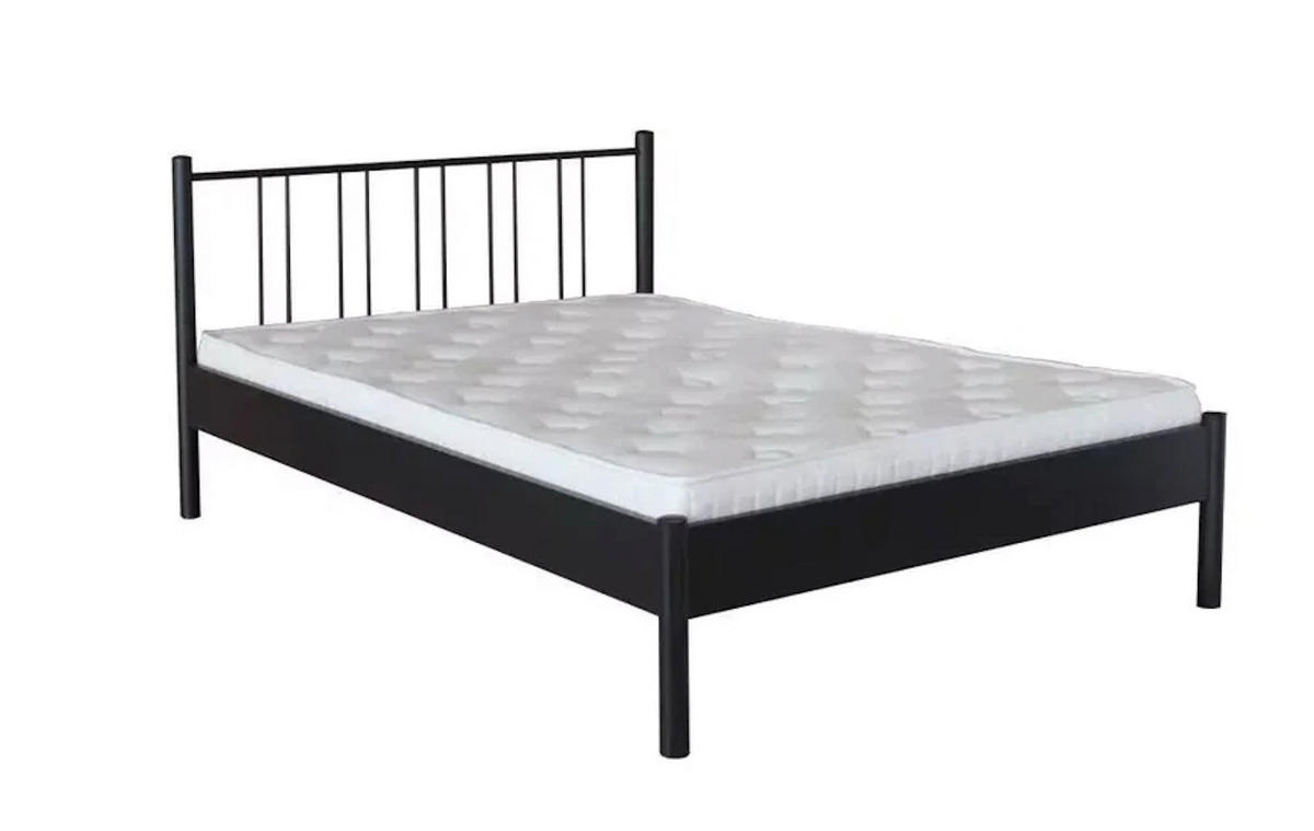 METALLBETT Moon / 140 x 200 cm / schwarz - Schwarz, Metall (140/200cm) - BED BOX