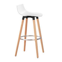 BARHOCKER Buche Weiß - Weiß/Braun, Holzwerkstoff/Kunststoff (40/84/41cm) - SoBuy