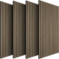 AKUSTIKPANEELE 4er Set Sonic Wall,je 60 x 120 x 2,1 cm, Größe flexibel anpassbar,Eiche dunkel - Wildeiche, Holz (60/120/120cm) - tectake