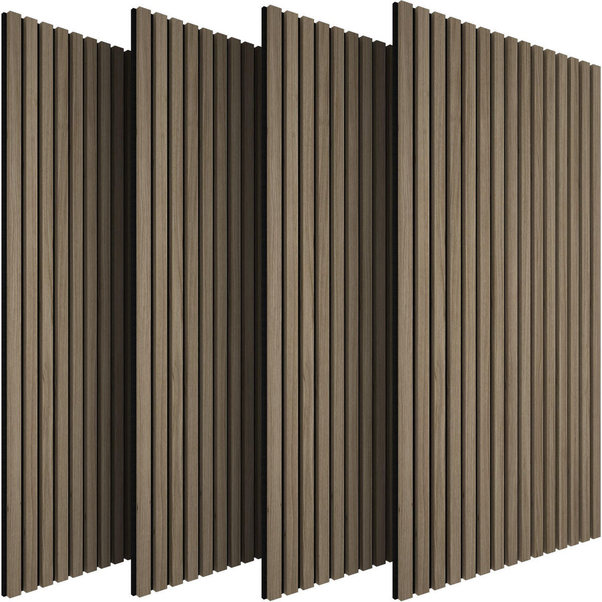 AKUSTIKPANEELE 4er Set Sonic Wall,je 60 x 120 x 2,1 cm, Größe flexibel anpassbar,Eiche dunkel - Wildeiche, Holz (60/120/120cm) - tectake