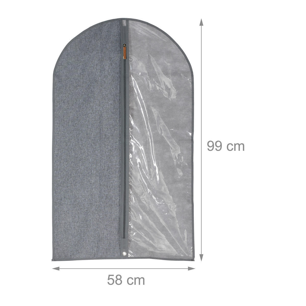 3XKLEIDERSACK - Grau, Kunststoff/Textil (58/99/0.1cm) - Relaxdays