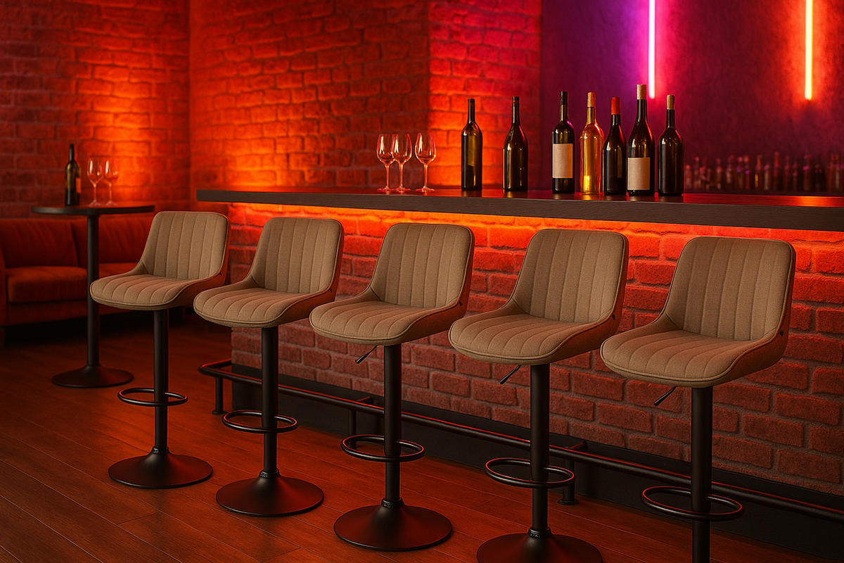 BARHOCKER Lento Gestell schwarz Stoff Taupe - Schwarz/Grau, Textil/Metall (50/108/50cm) - TPFLiving