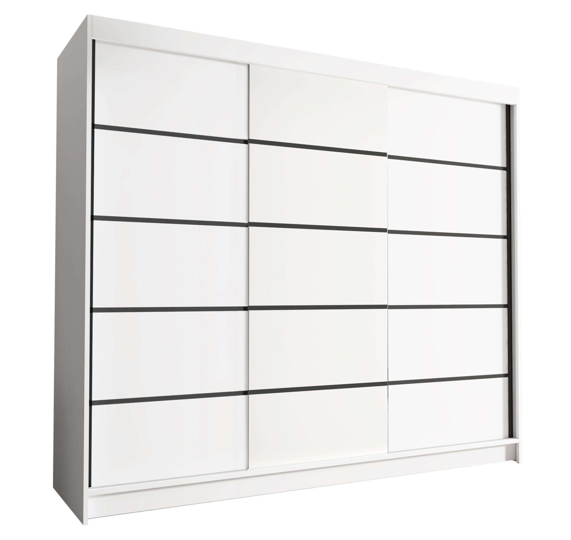 SCHWEBETÜRENSCHRANK Davos VII - 250 cm - Weiß, Holzwerkstoff/Metall (250/215/58cm) - Sofnet