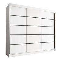 SCHWEBETÜRENSCHRANK Davos VII - 250 cm - Weiß, Holzwerkstoff/Metall (250/215/58cm) - Sofnet