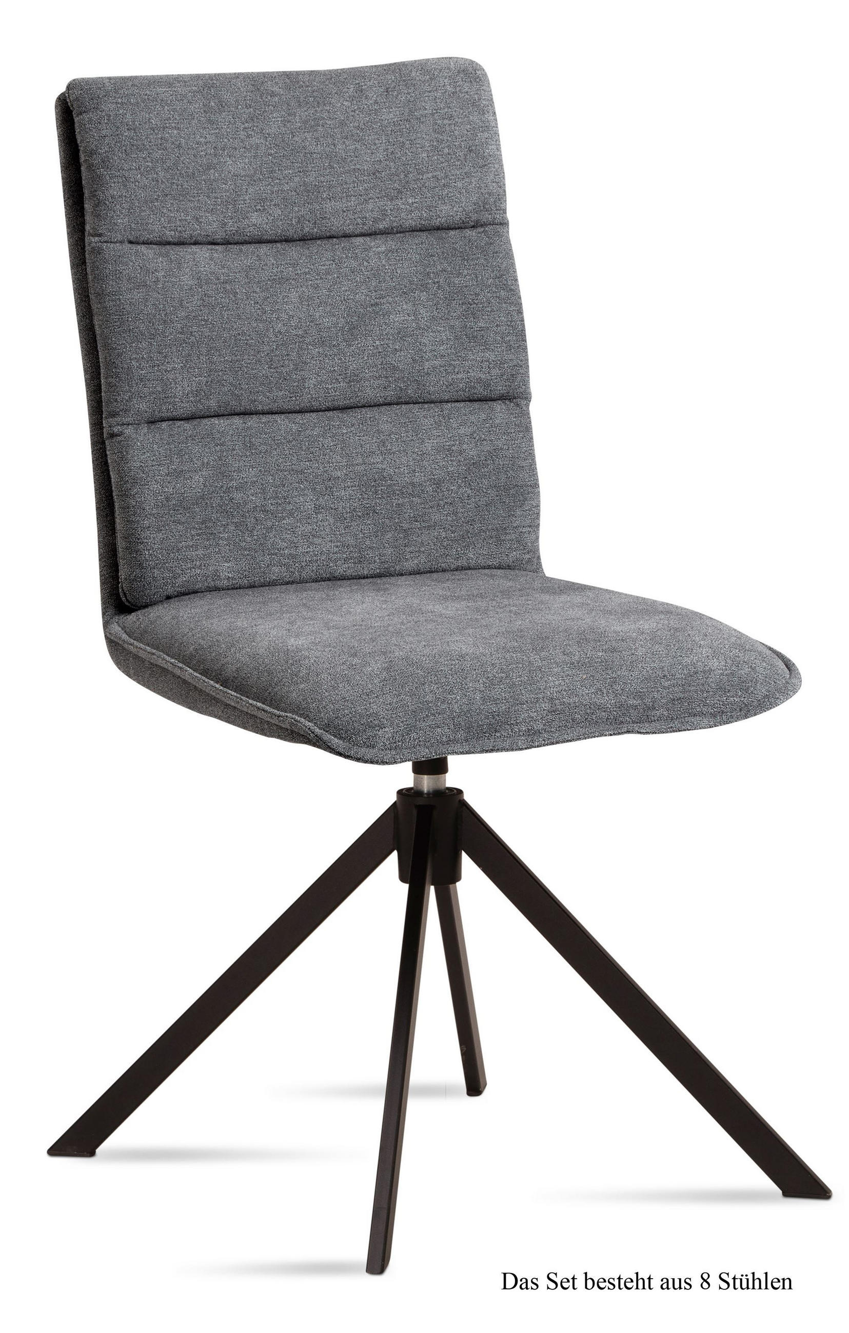 ESSZIMMERSTUHL drehbar (8er-Set) Dekava 47x92x60 Schwarz/Grau - Schwarz/Grau, Kunststoff (60/92/47cm) - 58aufmkessel