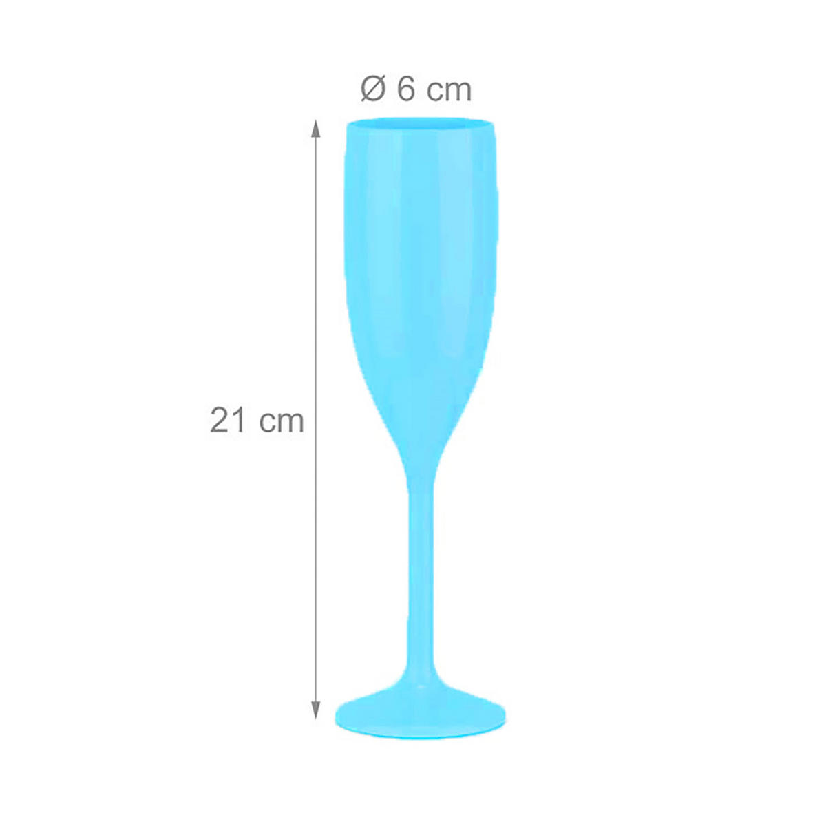 12xSEKTGLÄSER - Türkis, Kunststoff (0.15L) - Relaxdays