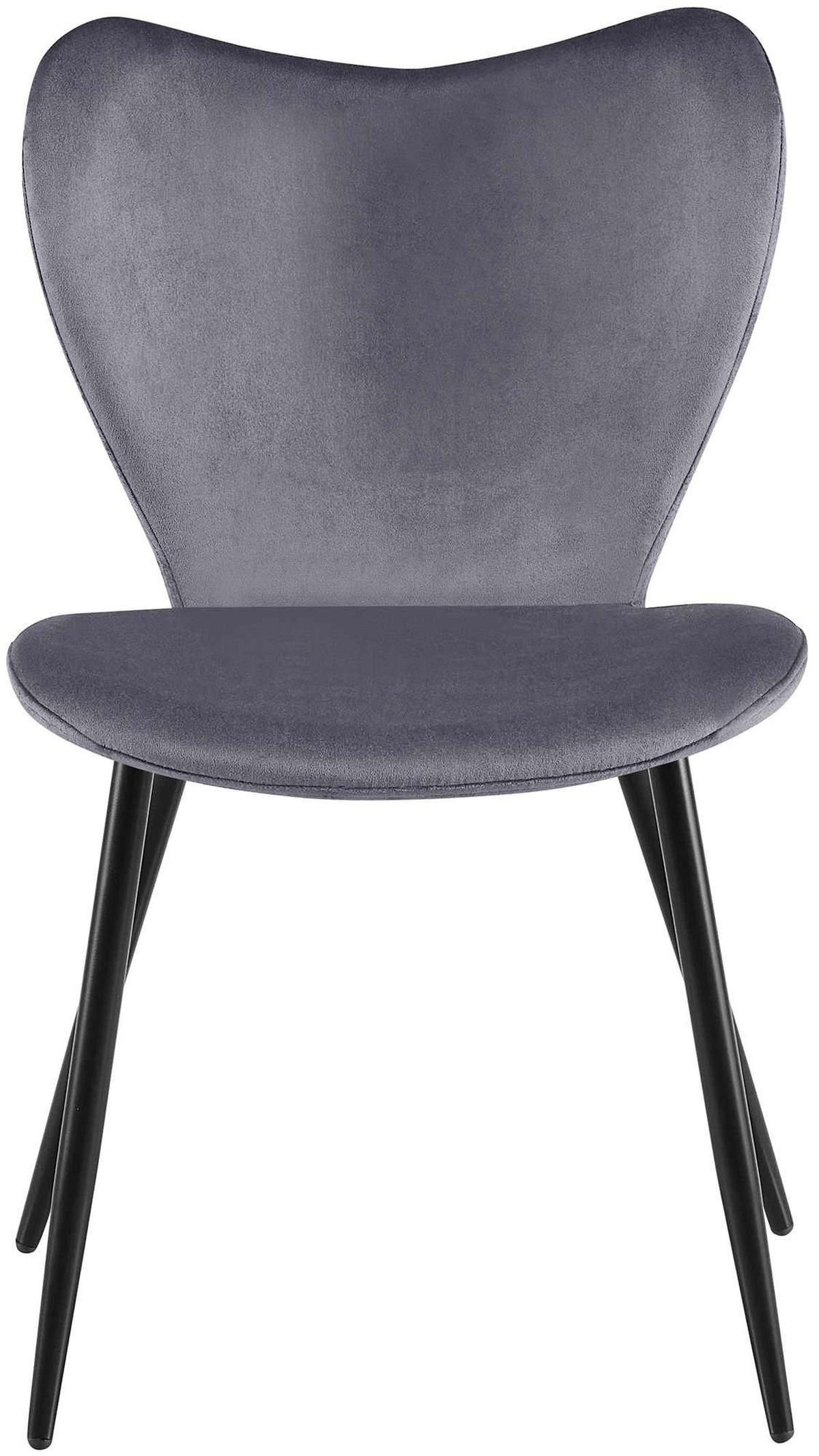 ESSZIMMERSTUHL Samt Dunkelgrau - Dunkelgrau/Schwarz, Textil/Metall (50/80/58cm) - CLP