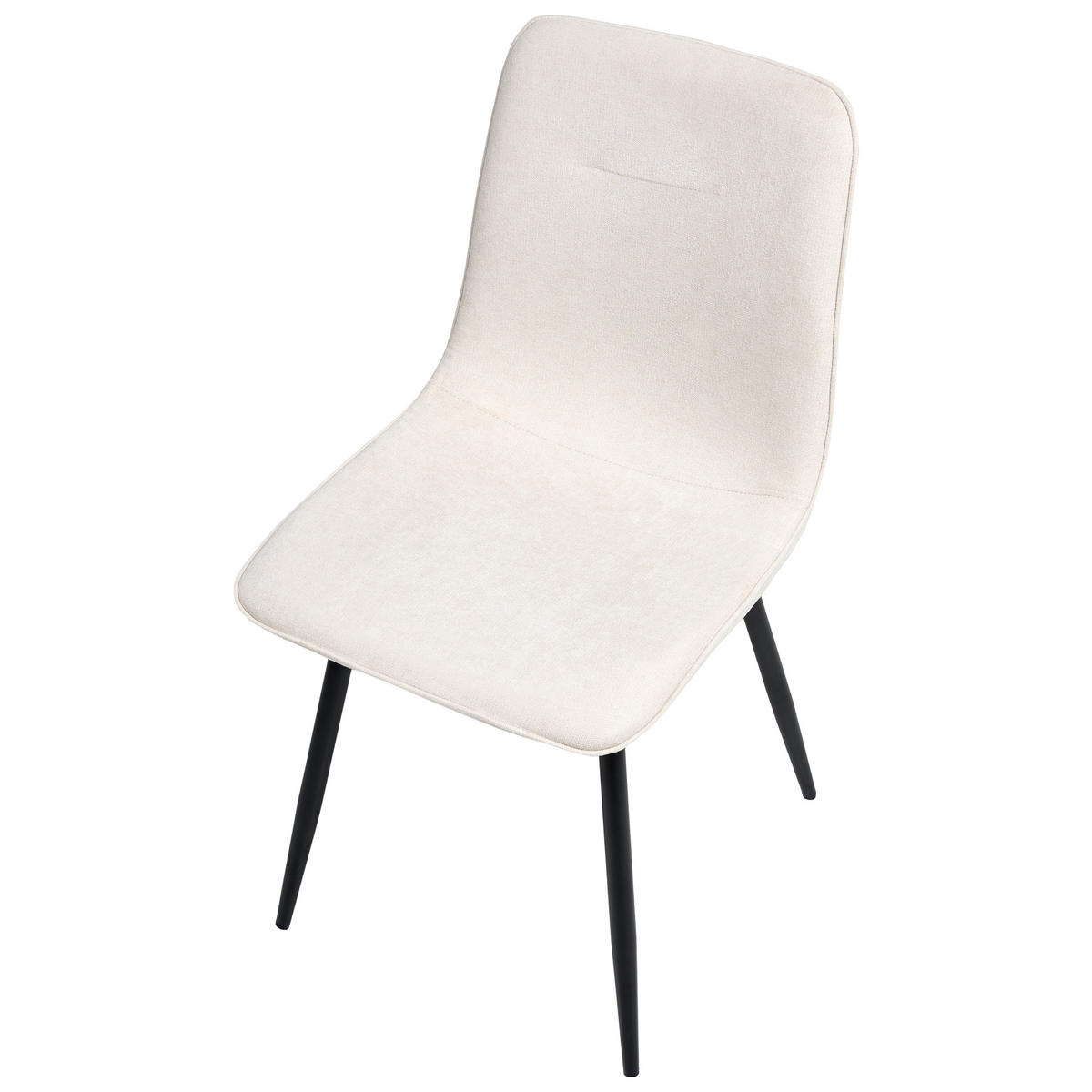 ESSZIMMERSTUHL 4er-Set Hellbeige Tuscola - Beige/Schwarz, Textil (46/88/58cm) - Beliani