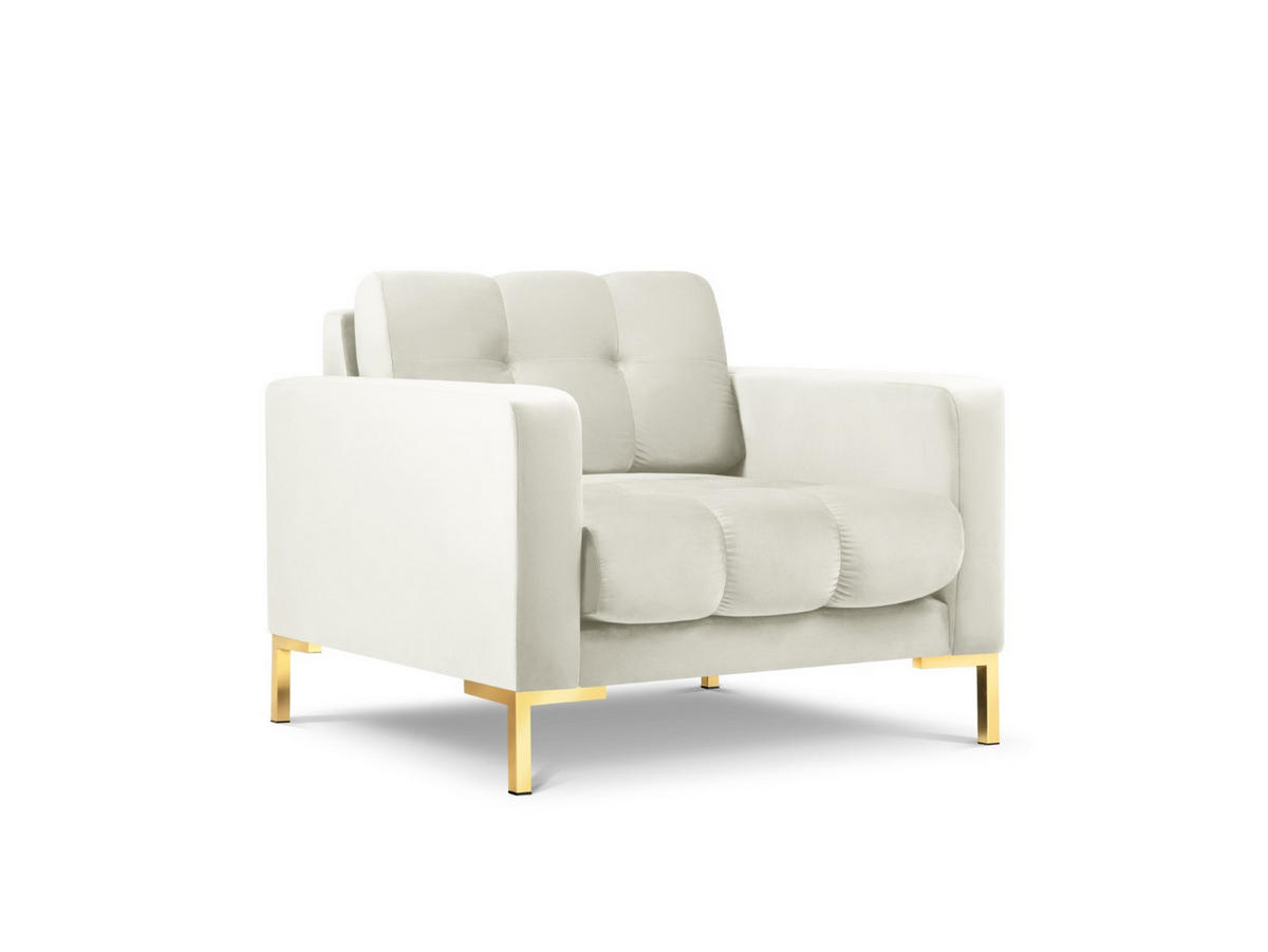 SESSEL Mamaia aus Samt leichtes beige - Creme, Textil (92/75/87cm) - Micadoni