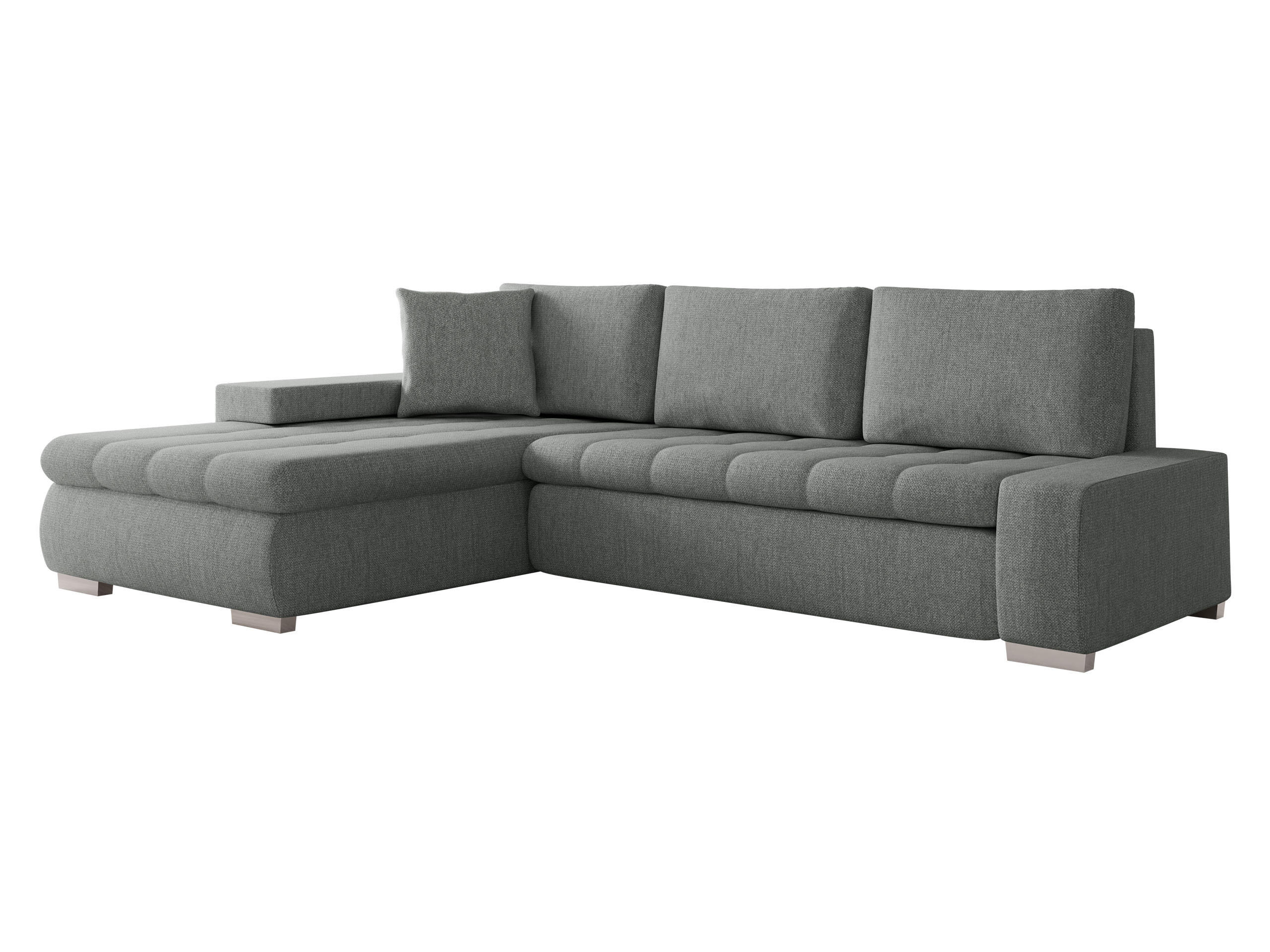 ECKSOFA Orkan Mini - Alufarben, Holz/Textil (265/185cm) - MIRJAN24
