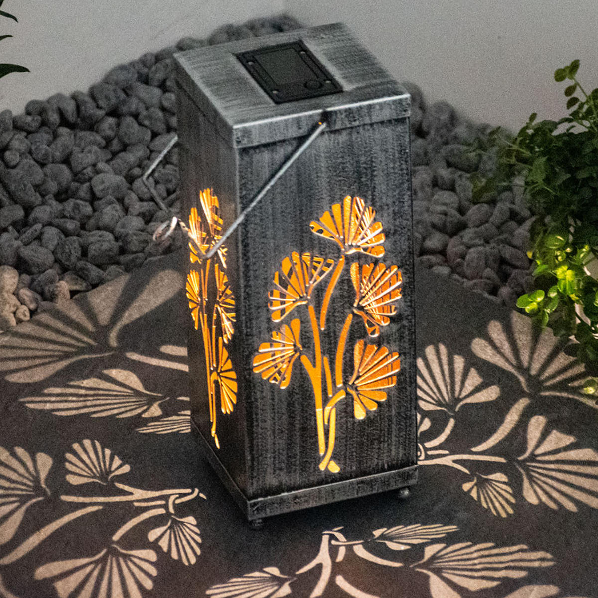 LED AUSSENLEUCHTE Solarleuchte Silber - Silberfarben, Metall (11/11/26.8cm)