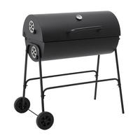 HOLZKOHLEGRILL mit Rollen aus Kohlenstoffstahl in Schwarz für draußen Carbonstahl groß mobil – ideal für Familienfeiern 79 x 68 x 90 cm 10,5 kg - Schwarz, Metall (68/90/79cm) - Livingandhome