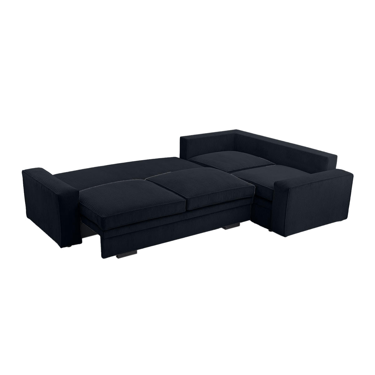 ROHOVÁ SOFAS FJORDI s funkcí spaní, Černá - černá, textil (296/196cm) - Fedve