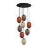 GALERIELEUCHTE Echos 8-flammig Mehrfarbig Ø 25cm - Multicolor/Schwarz, Glas (25/25/28cm) - s.luce