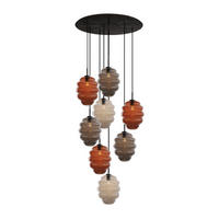 GALERIELEUCHTE Echos 8-flammig Mehrfarbig Ø 25cm - Multicolor/Schwarz, Glas (25/25/28cm) - s.luce