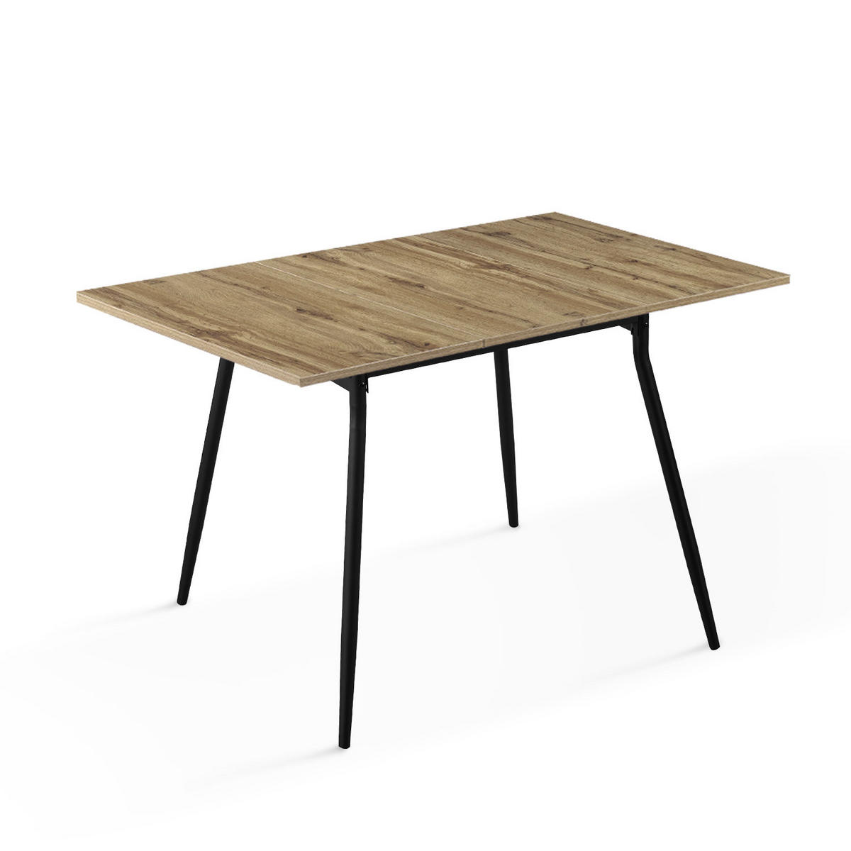 ESSTISCH JONTE 80-120/80/76 cm - Schwarz/Eiche Artisan, Holzwerkstoff/Metall (80/80/76cm) - B&D Home
