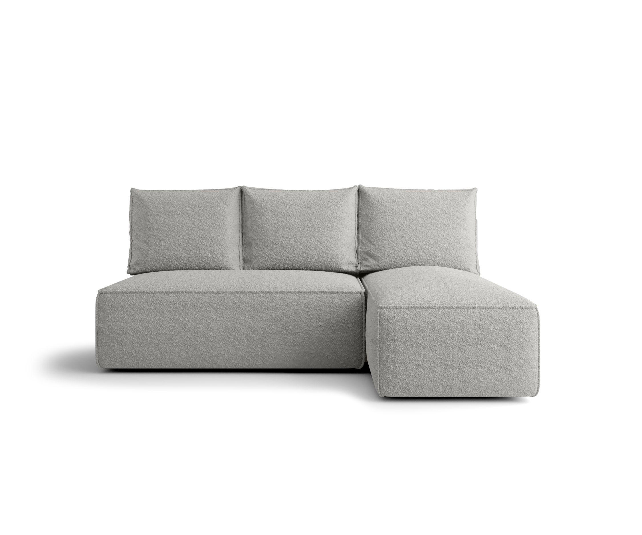 ECKSOFA mit Schlaffunktion SAVIO MINI Quelle 83 Rechts - Grau, Textil (200/140cm) - Bedante