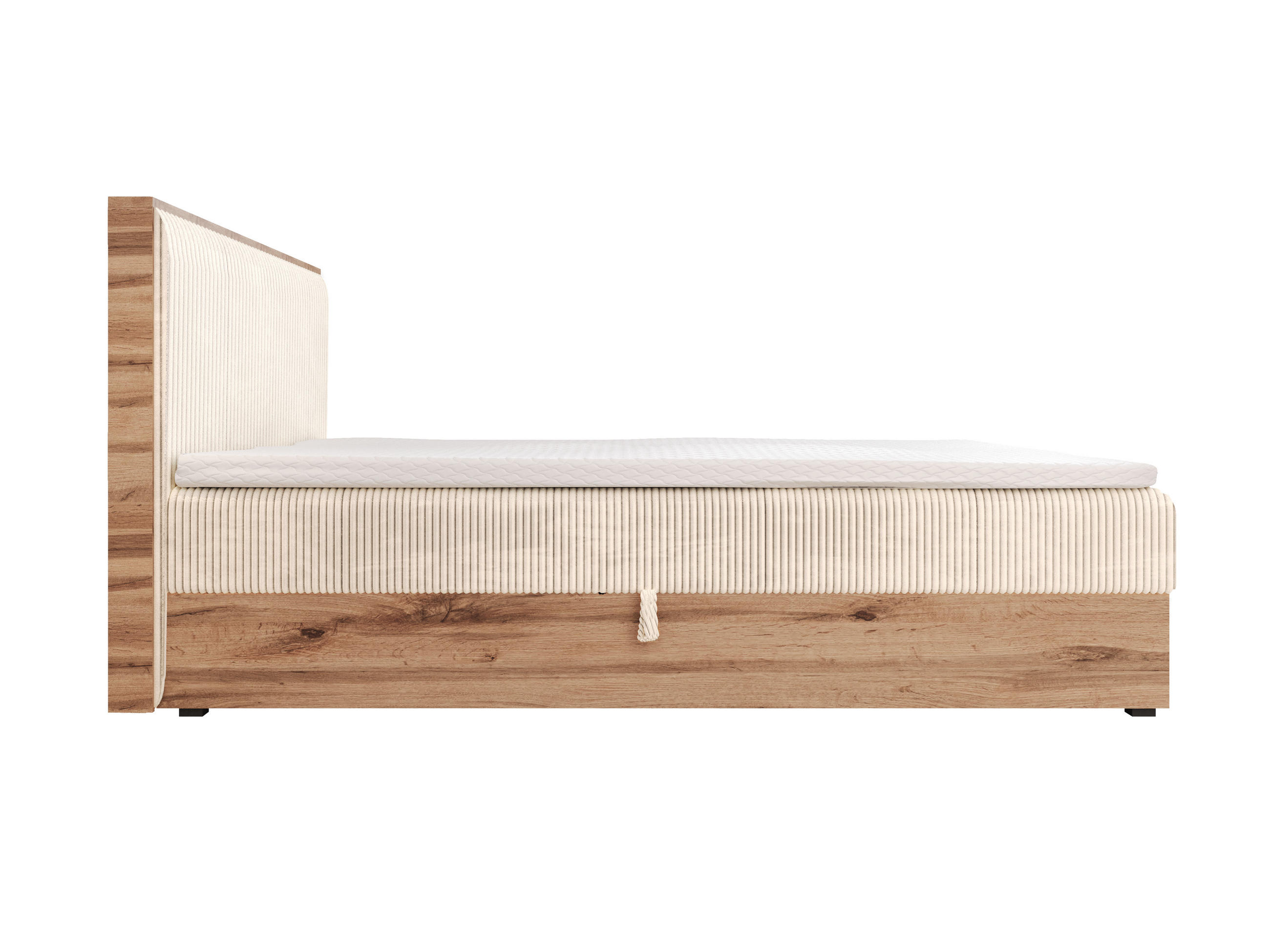 BOXBETT TESSA 180x200 Creme Cord - H3 - Beige, Textil (120/200cm) - AN-Moebel 4u