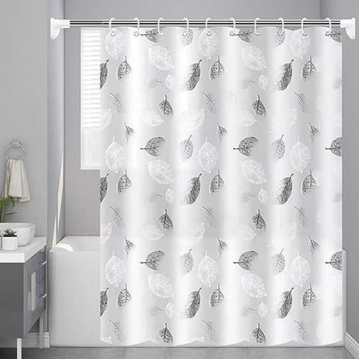 DUSCHVORHANG 180 x 200 cm Badewanne schimmelresistent wasserdicht Badezimmer - Transparent, Kunststoff (200/180cm) - MCBOSON