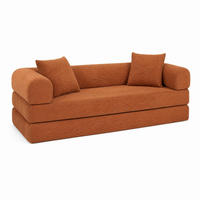 SOFA mit Schlaffunktion Velours Terracotta - Terracotta, Kunststoff (89/59/195cm) - Meubliv