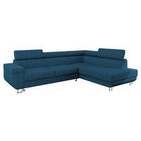 ECKSOFA Fonti Cord, Seite: Rechts - Blau, Holz/Textil (253/188cm) - MIRJAN24