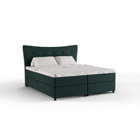 BOXBETT Nevada 180 x 200 cm Doppelbett mit hochwertiger Bonell-Matratze und Topper - grün - Grün, Holz (180/200cm) - Panda Möbel