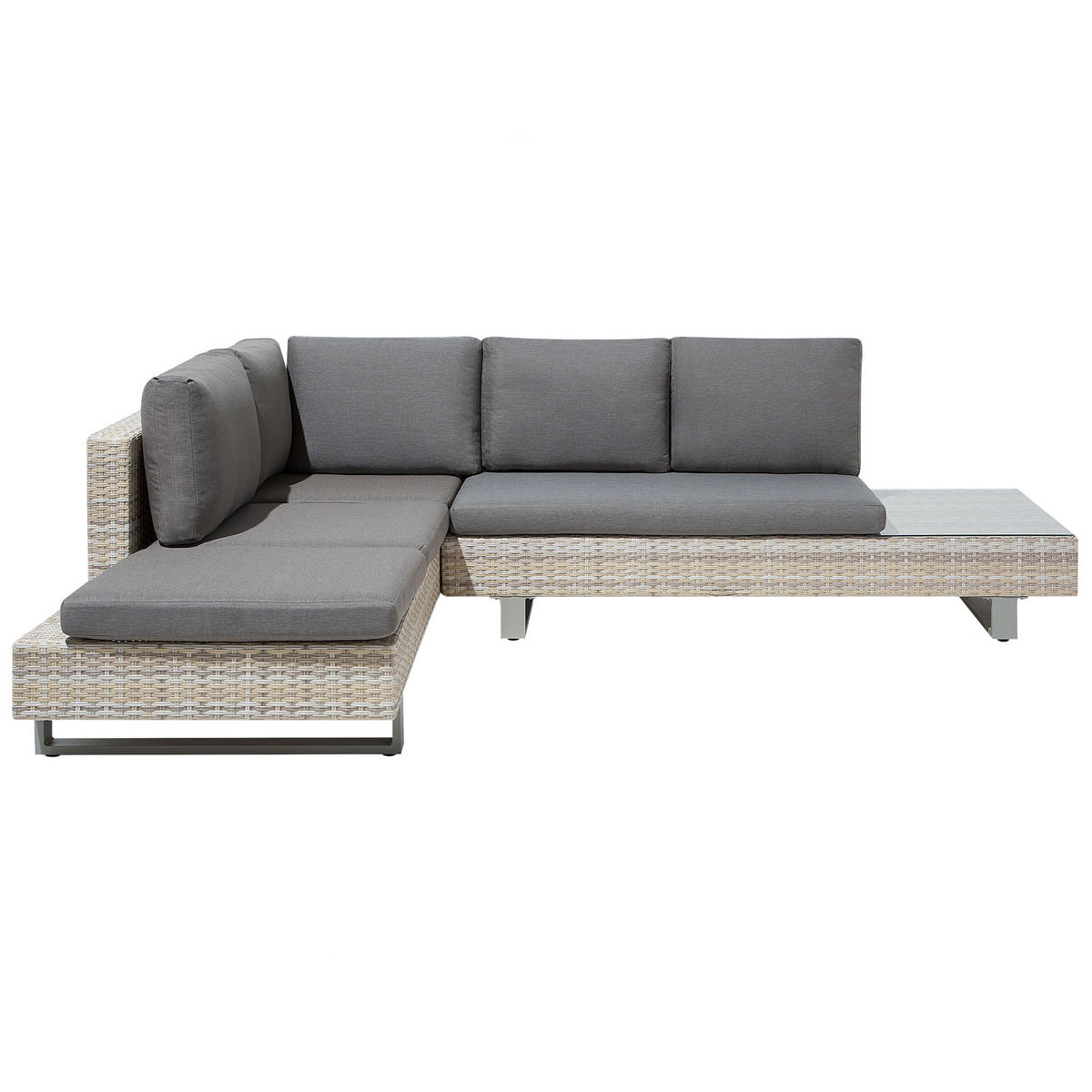 LOUNGE-SET 5-Sitzer grau modular Lanciano - Grau, Kunststoff - Beliani