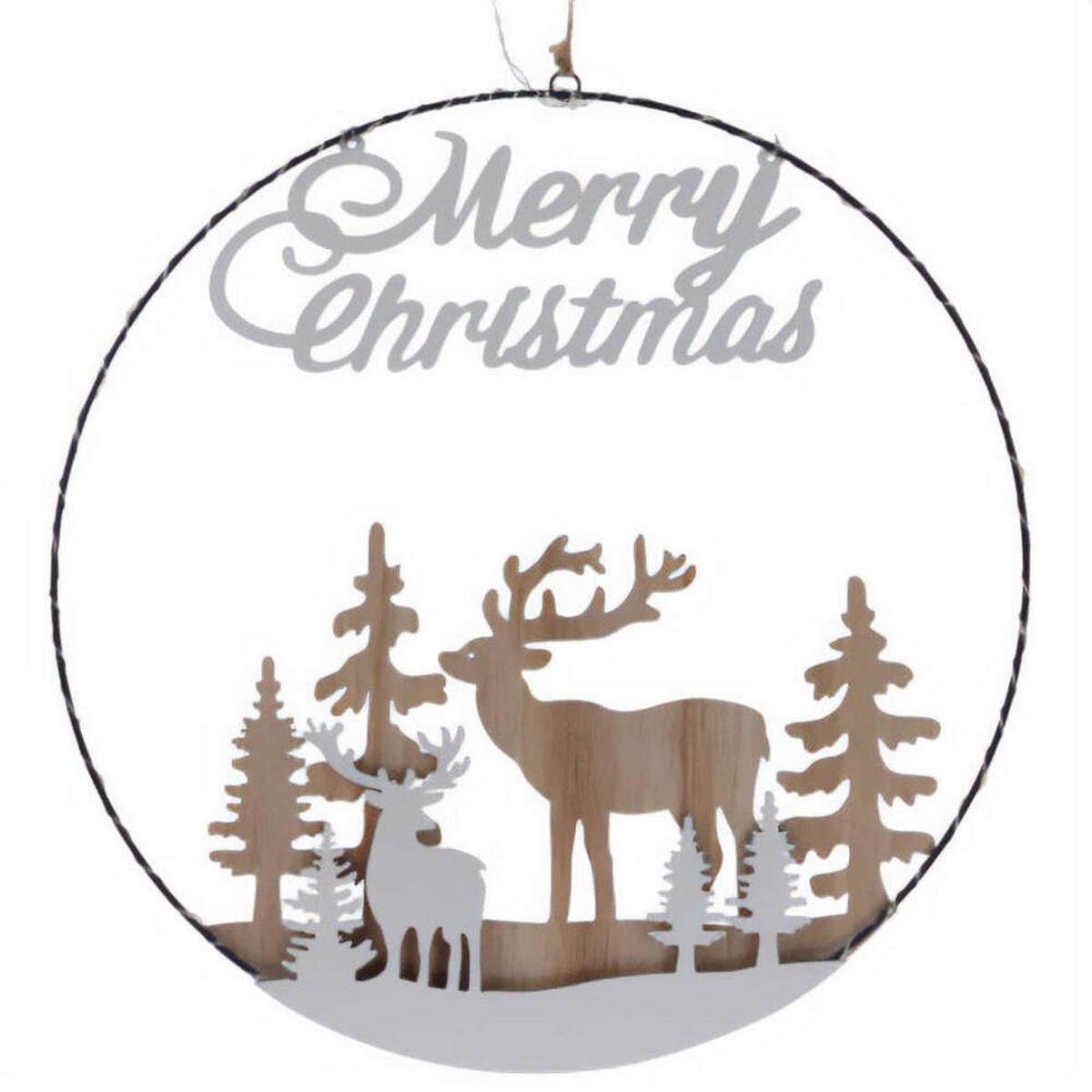 WEIHNACHTSDEKORATION LED zum Aufhängen Ø 40 cm - Beige, Holz (1/40/40cm) - Home Styling Collection