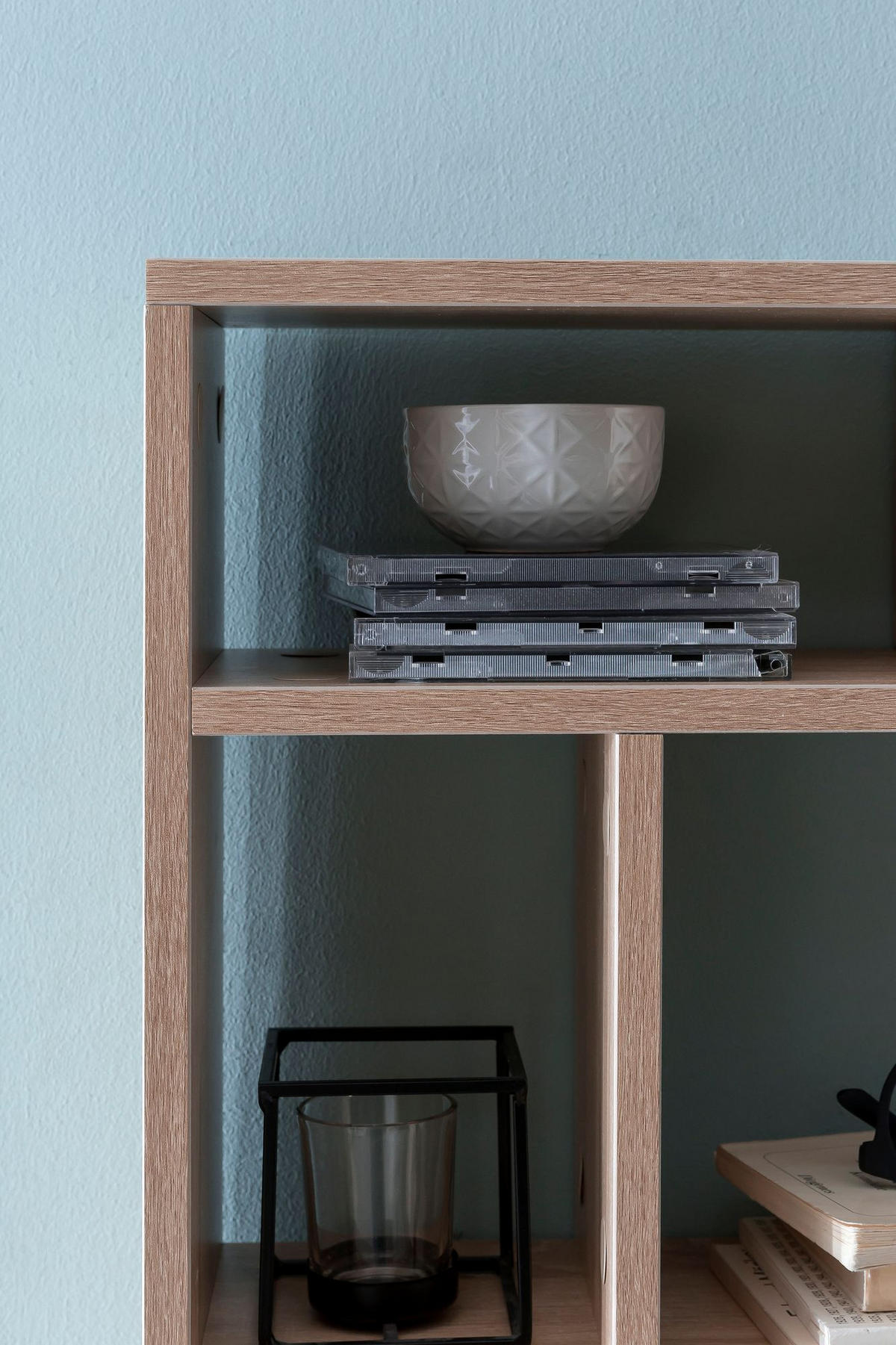 WANDREGAL MAGRA Spanplatte 9 Fächer Modern, Beige 75x16x51 cm - Beige, Holz (75/51/16cm) - KADIMA DESIGN