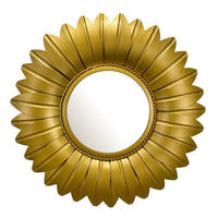 WANDSPIEGEL Rund Metall Gold 60 cm Sonnenblumenform - Goldfarben, Glas (60/60/4cm) - KADIMA DESIGN