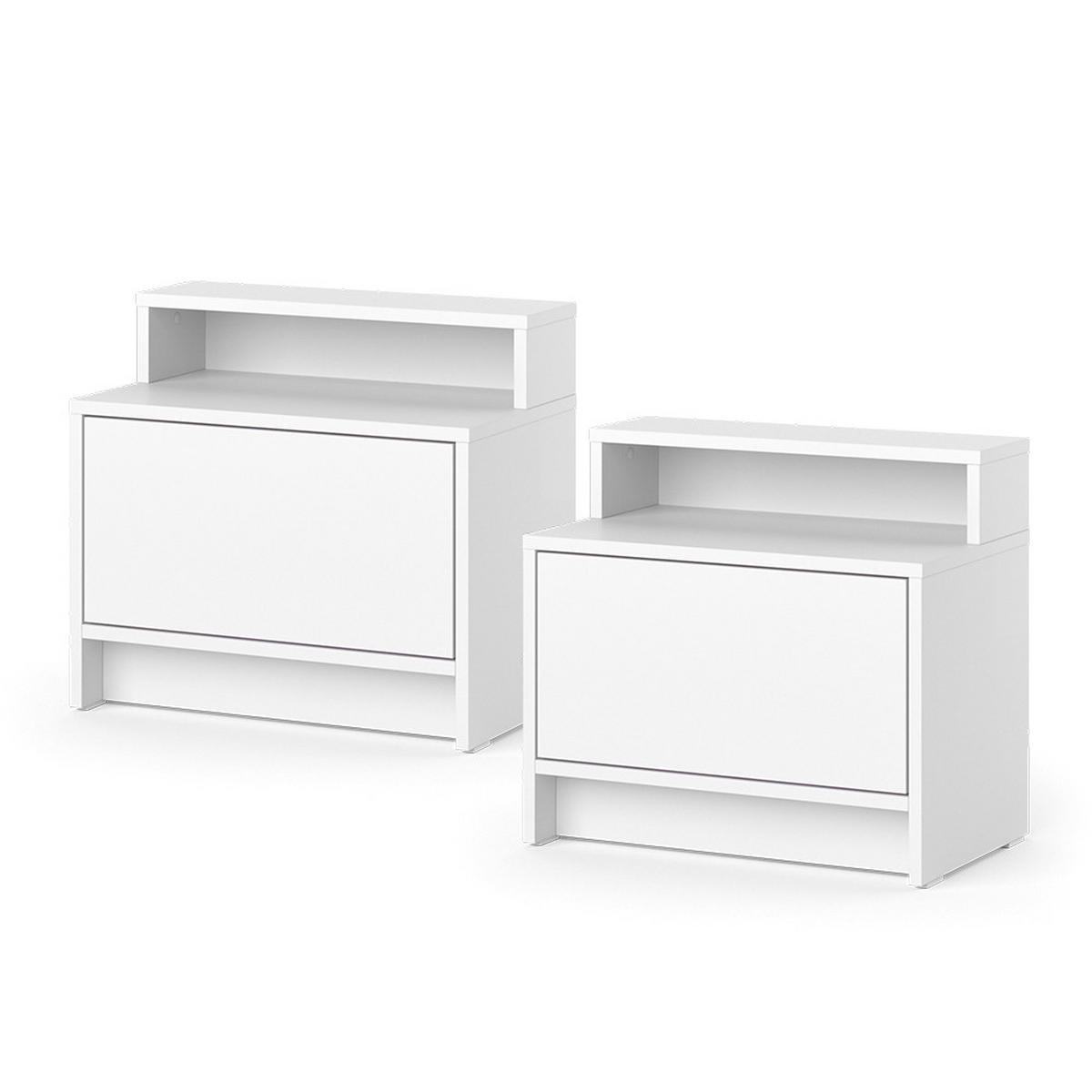NACHTSCHRANK Naara Weiß 50.2 x 46.4 cm 2er-Set - Weiß, Holzwerkstoff (50.2/46.4/30.7cm) - Vicco