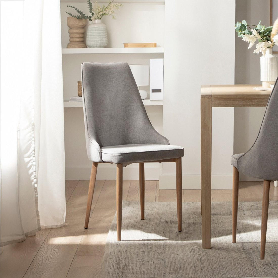 ESSZIMMERSTUHL Agnes Grau 45 cm x 95 cm - Grau, Textil (45/95/65cm)