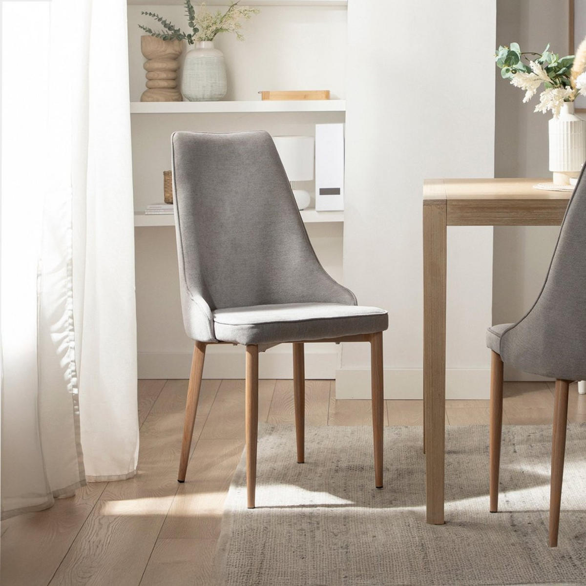 ESSZIMMERSTUHL Agnes Grau 45 cm x 95 cm - Grau, Textil (45/95/65cm)