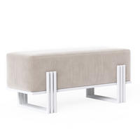 POLSTERBANK TEO 80 cm Weiß / Creme ,Metallgestell - Creme, Metall (80/47/35cm) - Idohome