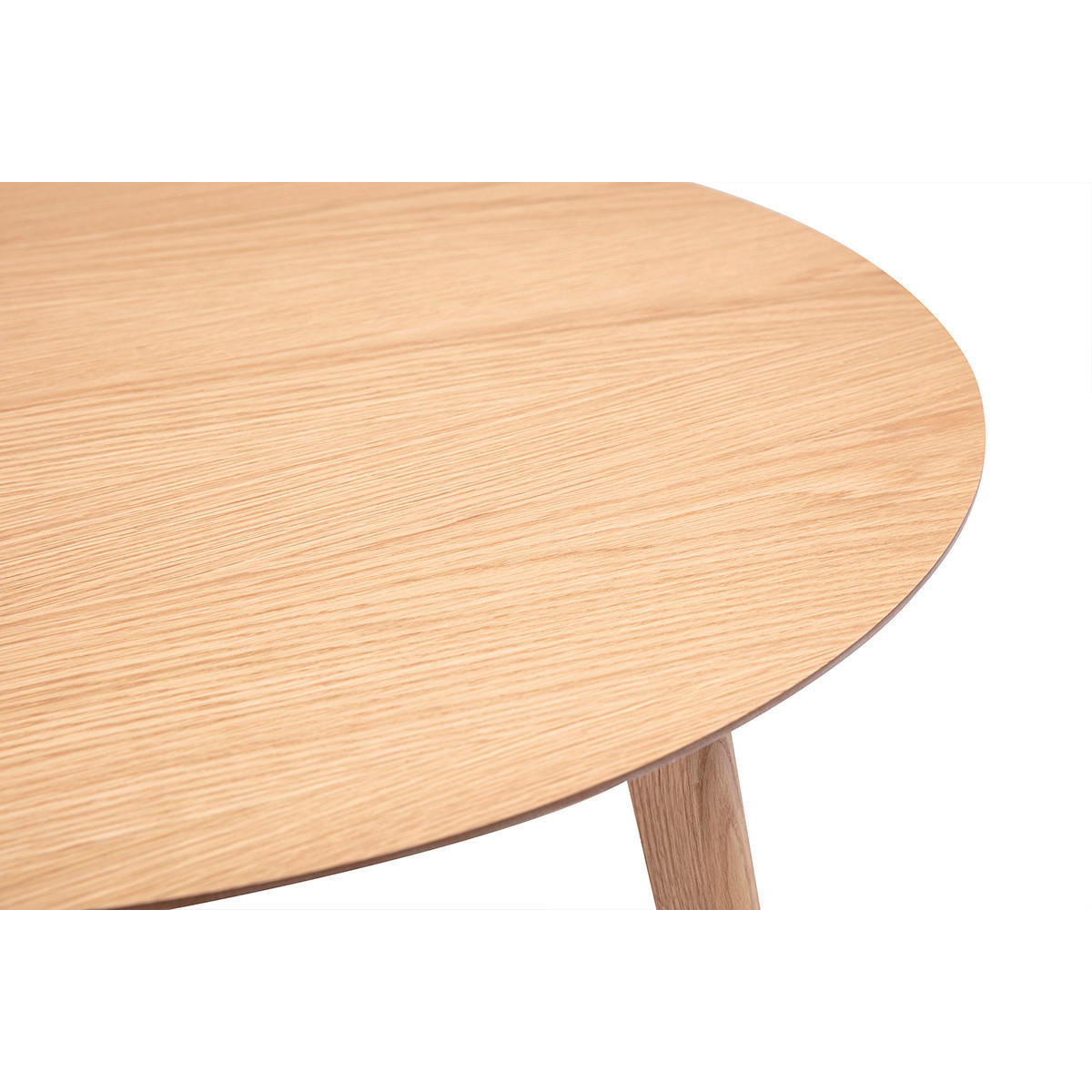 COUCHTISCH rund ORKAD - Eiche Bianco, Holz (90/90/40.5cm) - Miliboo